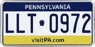 PA license plate LLT0972