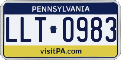 PA license plate LLT0983