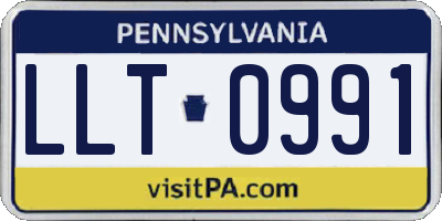 PA license plate LLT0991