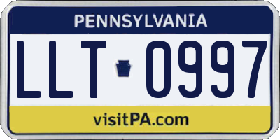 PA license plate LLT0997