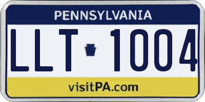 PA license plate LLT1004