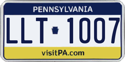 PA license plate LLT1007