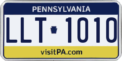 PA license plate LLT1010