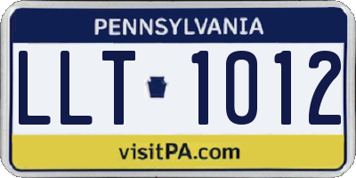 PA license plate LLT1012