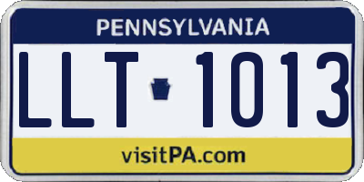 PA license plate LLT1013
