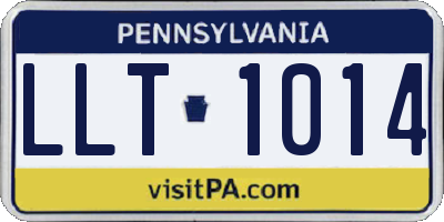 PA license plate LLT1014