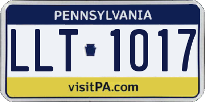 PA license plate LLT1017