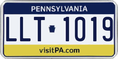 PA license plate LLT1019