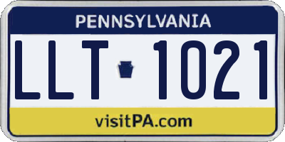 PA license plate LLT1021