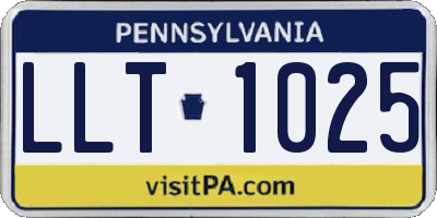 PA license plate LLT1025