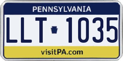 PA license plate LLT1035