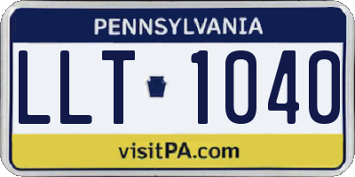 PA license plate LLT1040