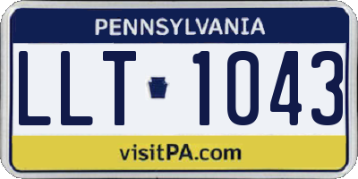 PA license plate LLT1043