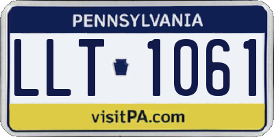 PA license plate LLT1061