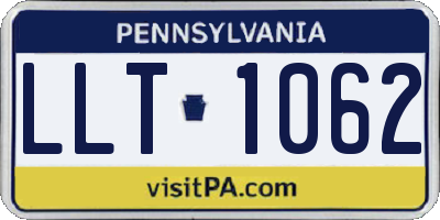 PA license plate LLT1062