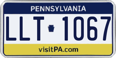 PA license plate LLT1067
