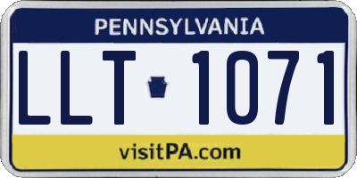 PA license plate LLT1071