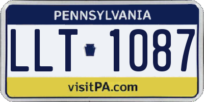 PA license plate LLT1087
