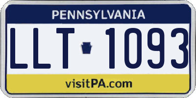 PA license plate LLT1093