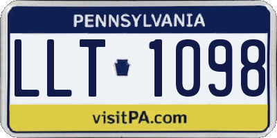 PA license plate LLT1098