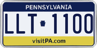 PA license plate LLT1100
