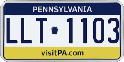 PA license plate LLT1103