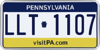 PA license plate LLT1107