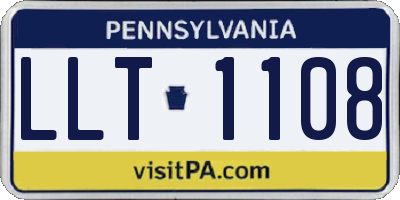 PA license plate LLT1108