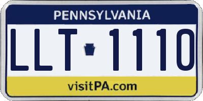 PA license plate LLT1110