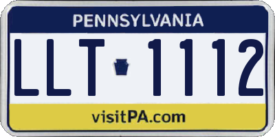 PA license plate LLT1112