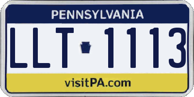 PA license plate LLT1113