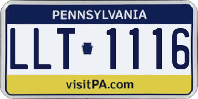 PA license plate LLT1116