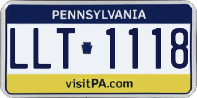 PA license plate LLT1118