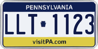 PA license plate LLT1123