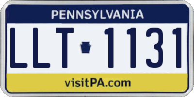 PA license plate LLT1131