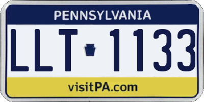 PA license plate LLT1133