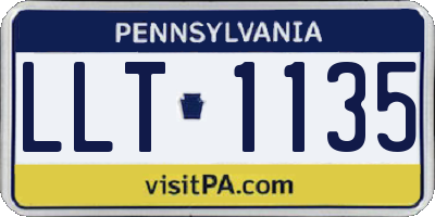 PA license plate LLT1135