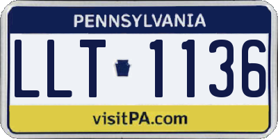 PA license plate LLT1136