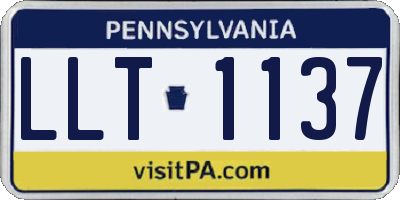 PA license plate LLT1137