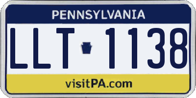 PA license plate LLT1138
