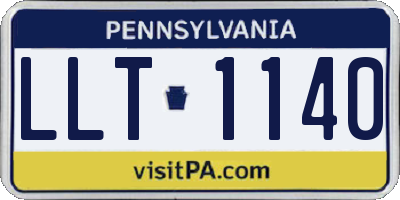 PA license plate LLT1140