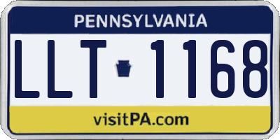 PA license plate LLT1168
