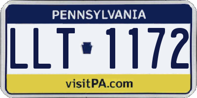 PA license plate LLT1172
