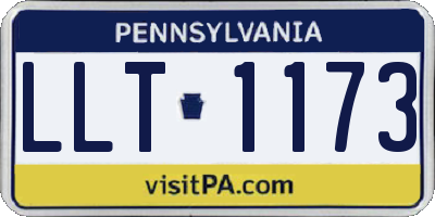 PA license plate LLT1173