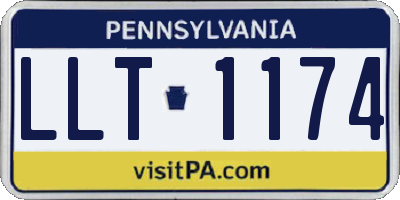 PA license plate LLT1174