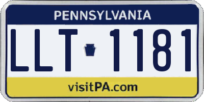 PA license plate LLT1181