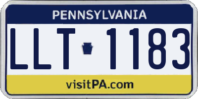 PA license plate LLT1183