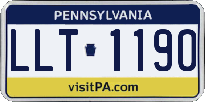 PA license plate LLT1190