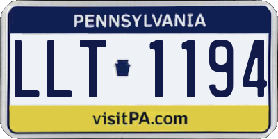 PA license plate LLT1194