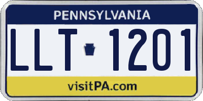 PA license plate LLT1201